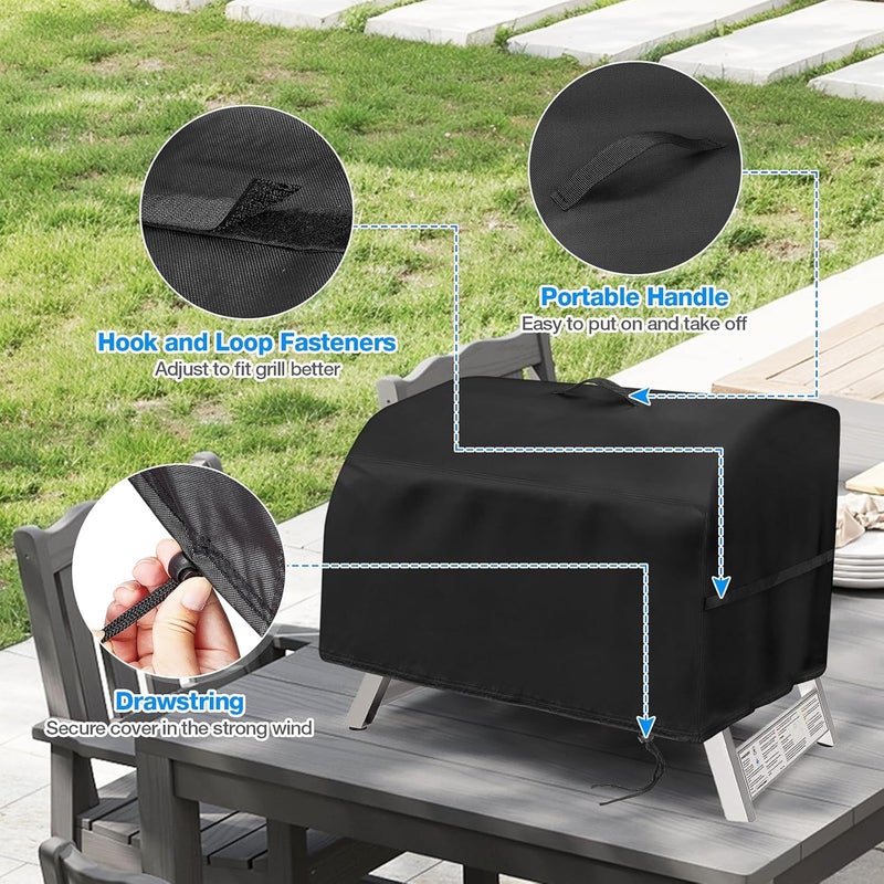 Jungda Grill Cover for Hibachi Grill,Outdoor Waterproof Small Tabletop Grill Cover Heavy Duty Camping BBQ Grill Cover - 16 x 11 x 7 Inch - Image 3